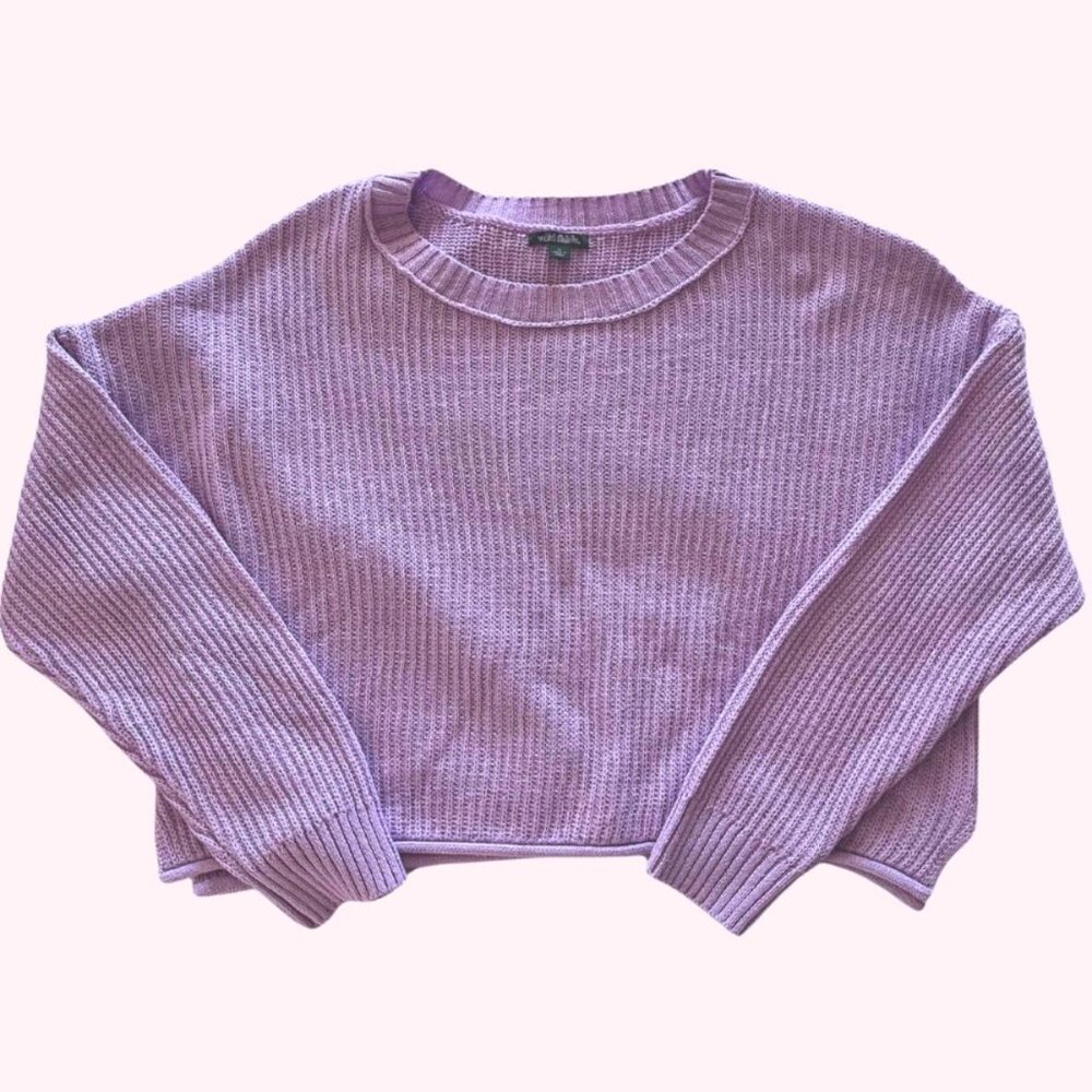 Light Purple Ribbed Crop Sweater 💜
